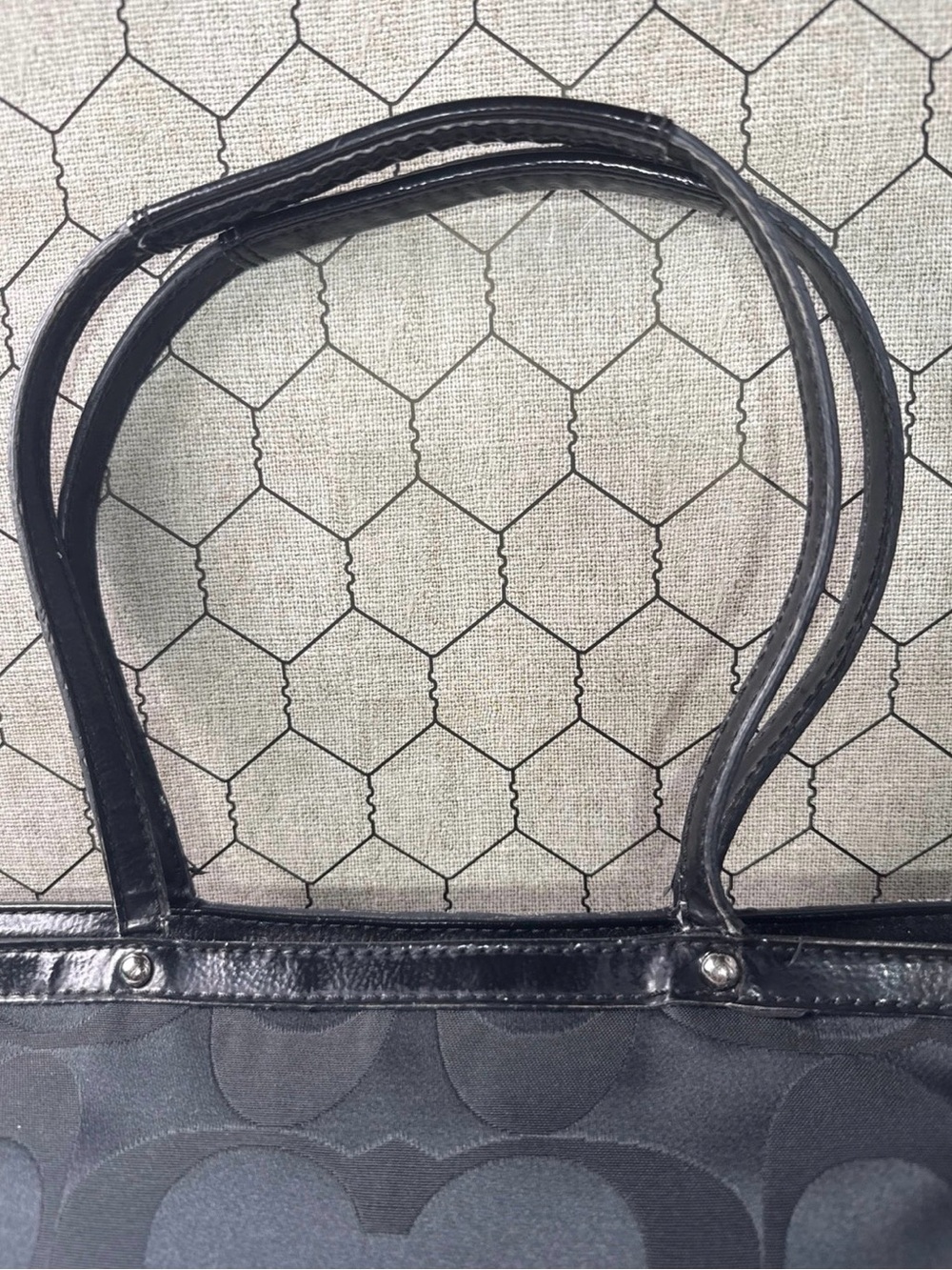 Coach Black Tote with Purple and Lavender Graphic Accents - Picture 5 of 10